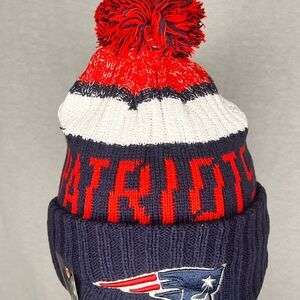 Patriots NFL Patriots Pom-Pom Beanie - Red, White, Blue